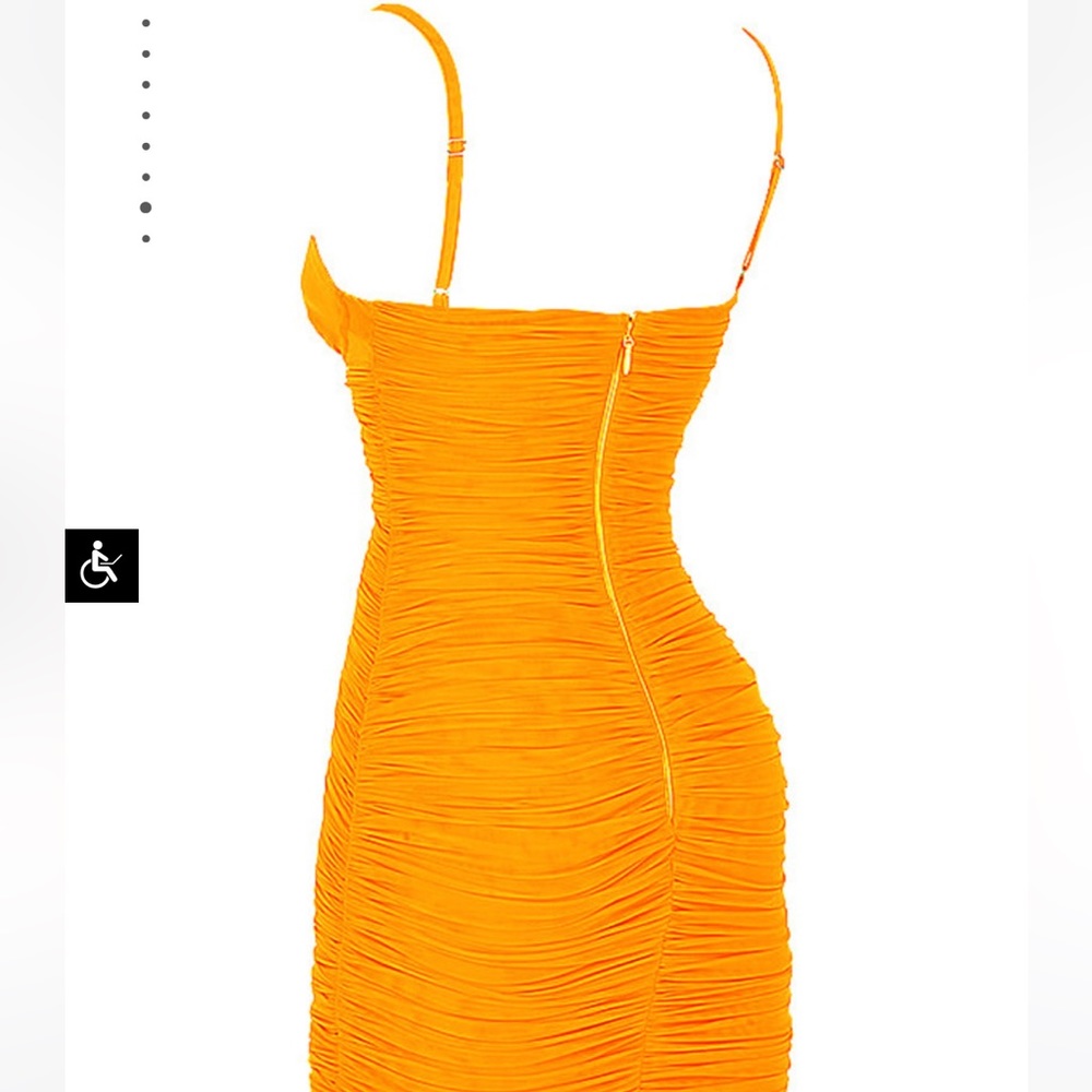 MISTRESS ROCKS ORANGE PLUNGE MESH DRESS - Picture 8 of 8